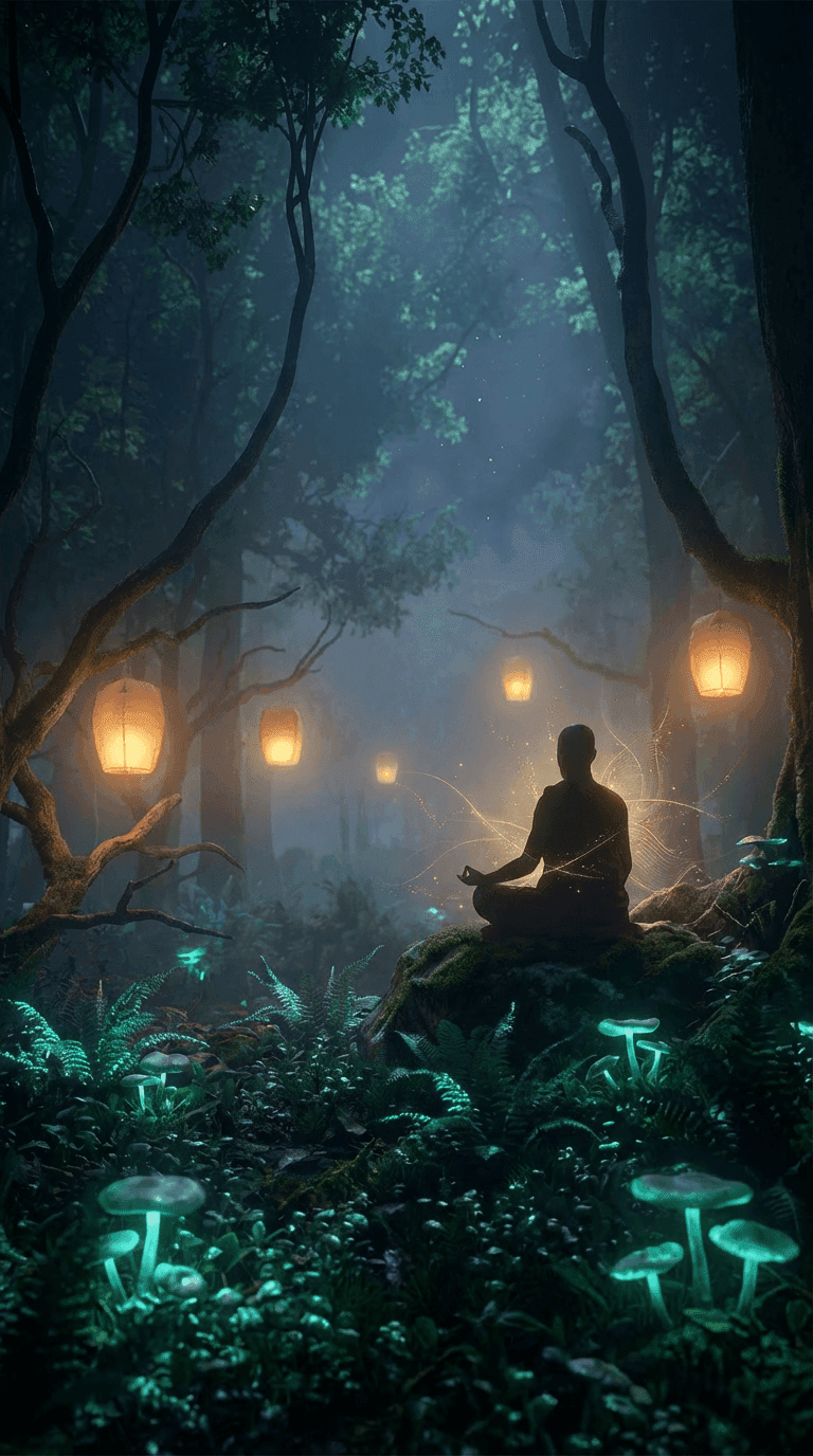 Mystical forest meditation